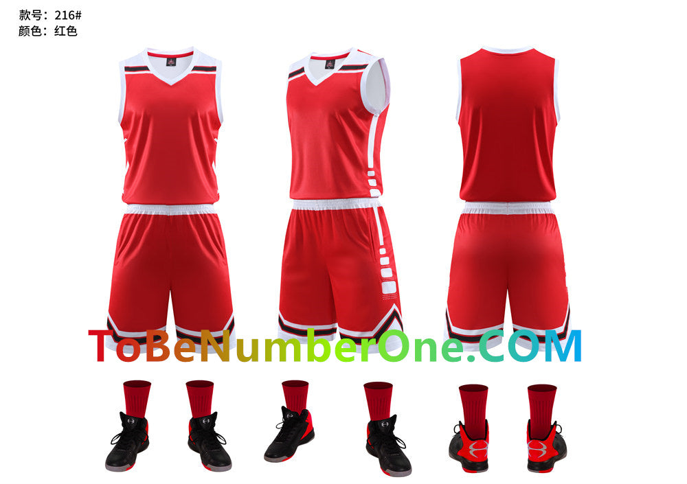 Customize instock High Quality Quick-drying basketball jerseys&shorts with pocket 216#