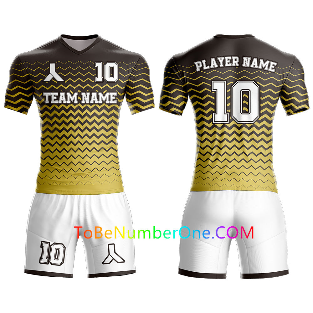 Custom Wavy concept design Soccer Jersey & Shorts print your name,logo and number, Kids and men's size uniforms S67
