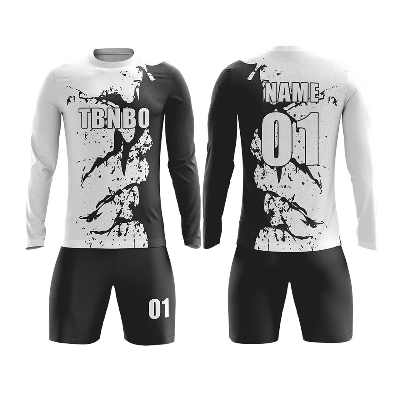 Custom Long Sleeve Splash Pattern Cool Design Soccer Goalkeeper  Jerseys