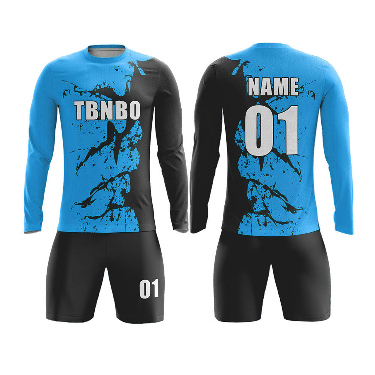Custom Long Sleeve Splash Pattern Cool Design Soccer Goalkeeper  Jerseys