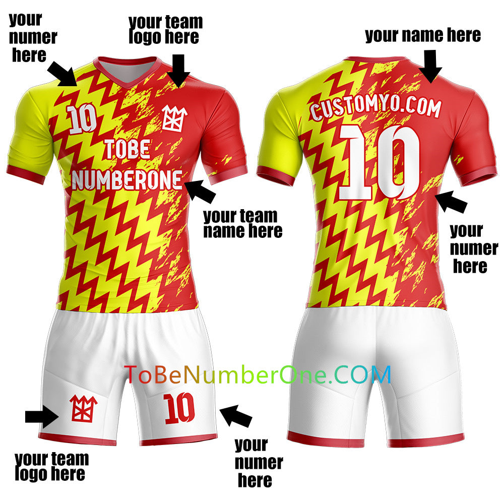 Custom design Soccer Jersey & Shorts Club Team Personalized Soccer Jersey Kits for Adult Youth add Any Name and Number Custom Football Jersey S124