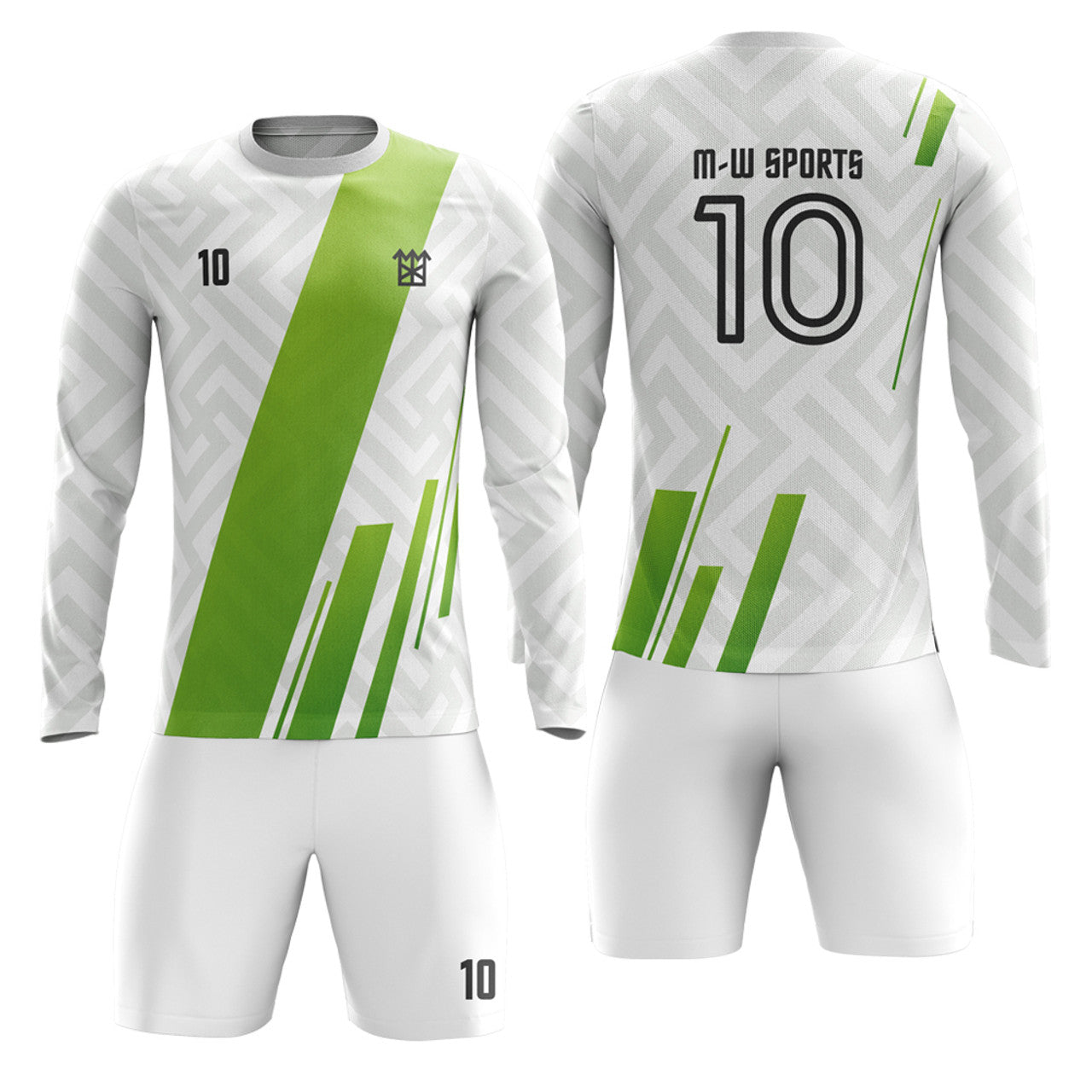 Custom Long Sleeve Soccer Shirt Football Goalkeeper Jersey with your name, number and logo.