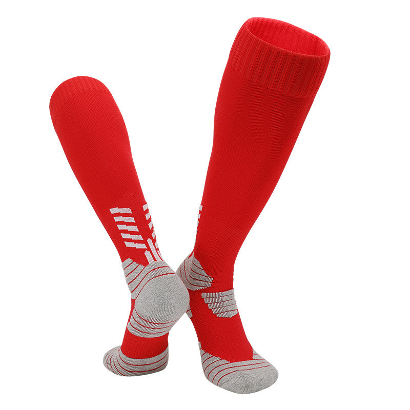 High Quality men&Kids Soccer Socks Knee High Tube Socks Towel Bottom Pressure Football Socks