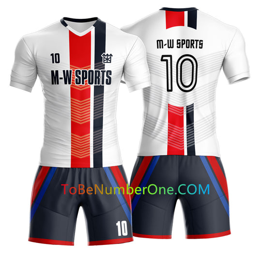 Custom Soccer Jersey & Shorts Club Team (Home and Away) Personalized Soccer Jersey Kits for Adult Youth add Any Name and Number Custom Football Jersey S106