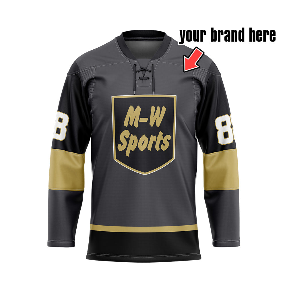 Custom Full Sublimated Ice Hockey Team Jerseys with your logo and design Names and Numbers Men&youth's grey jerseys