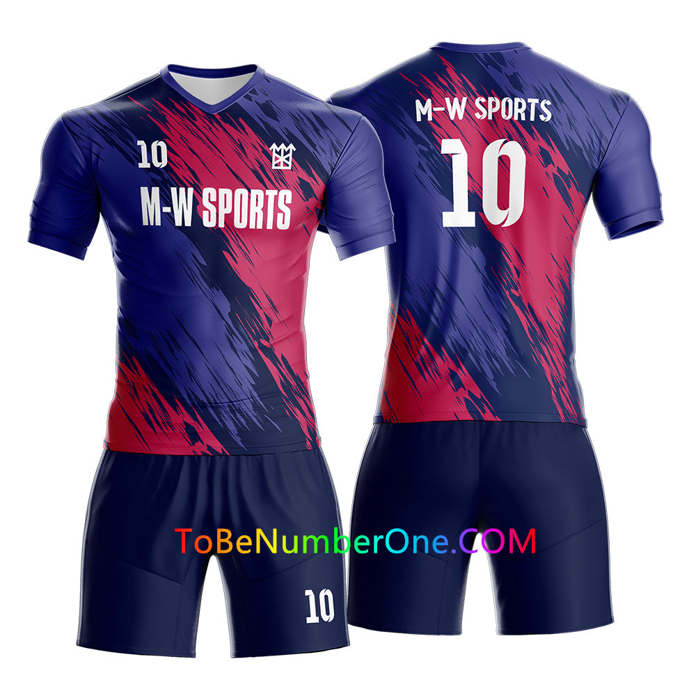 Full Sublimated Custom Soccer team uniforms with YOUR Names, Numbers ,Logo for kids/men S54