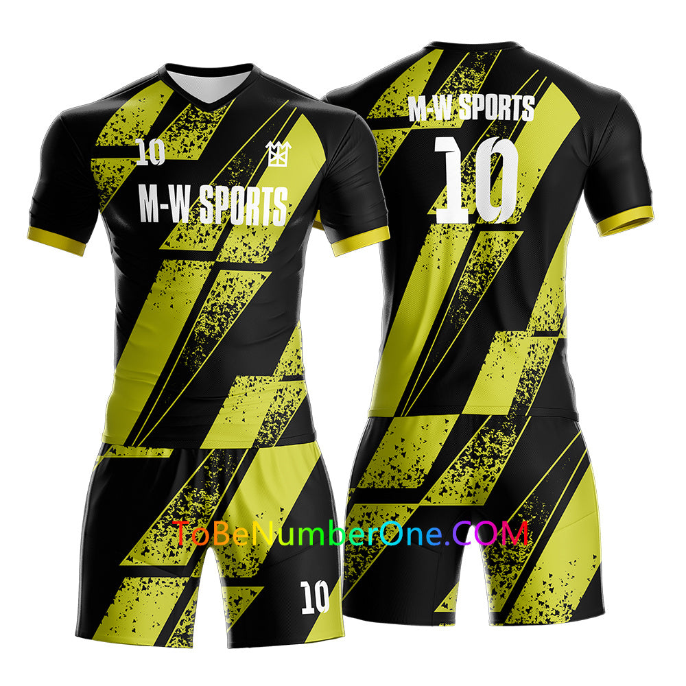 Full Sublimated Custom Soccer team uniforms with YOUR Names, Numbers ,Logo for kids/men S55