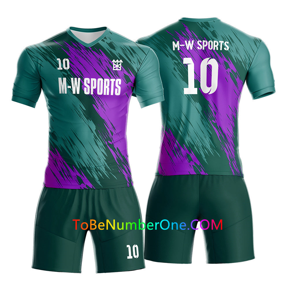 Full Sublimated Custom Soccer team uniforms with YOUR Names, Numbers ,Logo for kids/men S54