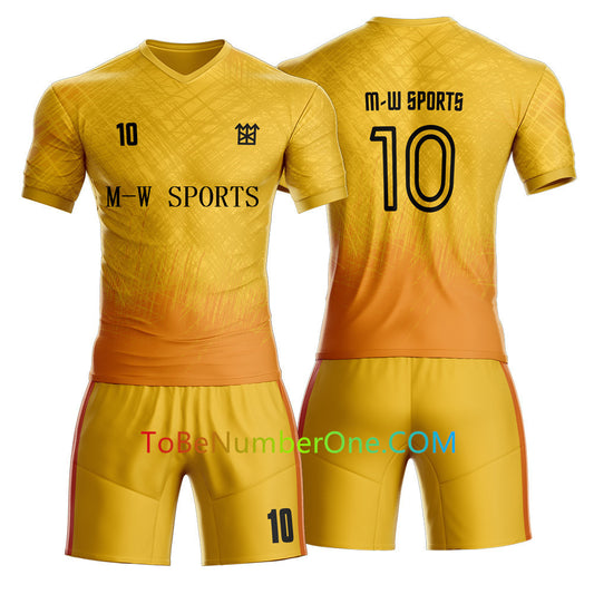 Custom Full Sublimated Soccer yellow/golden Jerseys for Youths/Men Sports Uniforms -Make Your OWN Jersey with YOUR Names, Numbers ,Logo S33