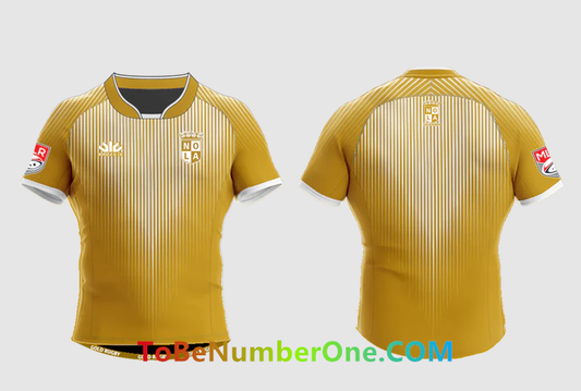 Custom Rugby Team Compression shirts Design Your Own Team Rugby Jerseys with team logo, Names and Numbers GOLD REPLICA JERSEY