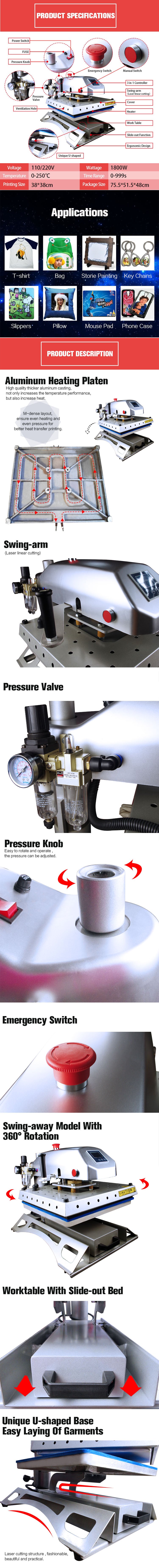 Pneumatic Swinger Heat Press SNY-006A-1