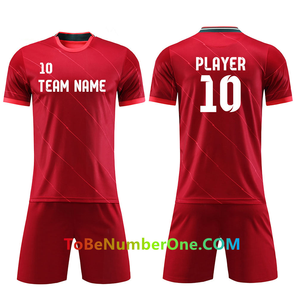 Customize Football Team jerseys & shorts print Any Name and Number instock uniforms S149 red jerseys