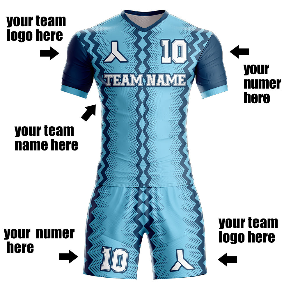 Custom teamSoccer Jersey & Shorts print your name,logo and number, Kids and men's size uniforms S65