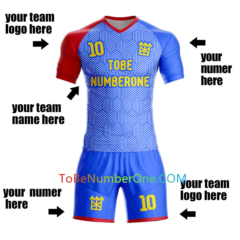 Custom Bi-color design Soccer Jersey & Shorts Club Team Personalized Soccer Jersey Kits for Adult Youth add Any Name and Number Custom Football Jersey S116