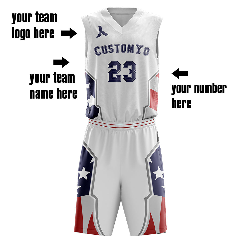 Customize High Quality basketball Team Uniforms for men youth kids team sport uniforms with your team name , logo, player and number. B014