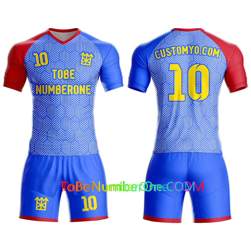 Custom Bi-color design Soccer Jersey & Shorts Club Team Personalized Soccer Jersey Kits for Adult Youth add Any Name and Number Custom Football Jersey S116