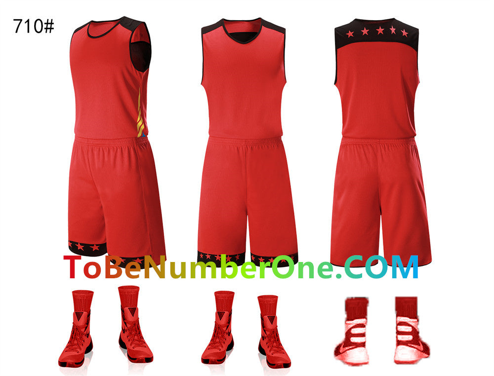 Customize instock High Quality Quick-drying basketball uniforms print with team name , player and number. basketball jerseys&shorts 910#