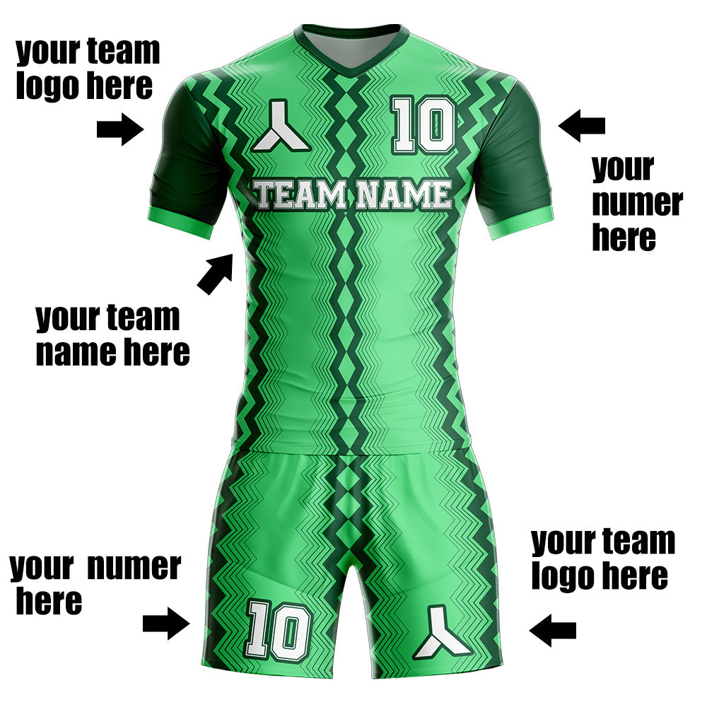 Custom teamSoccer Jersey & Shorts print your name,logo and number, Kids and men's size uniforms S65