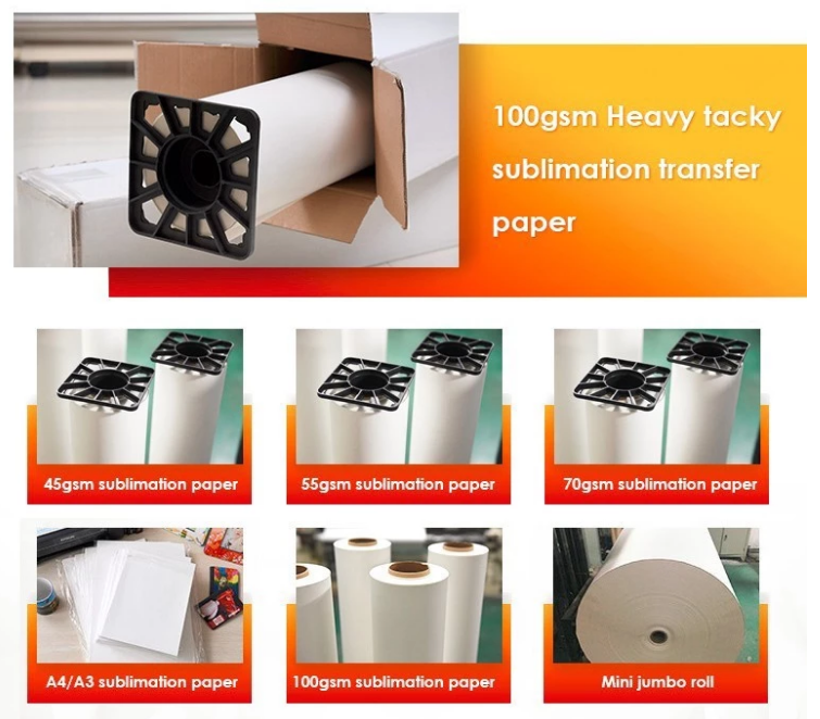 wholesale Sublimation transfer paper 70g 90g 100g 120g sublimation paper Factory customization