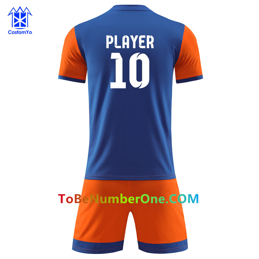 Customize sports uniforms print Any Name and Number instock uniforms S132 orange/blue jerseys
