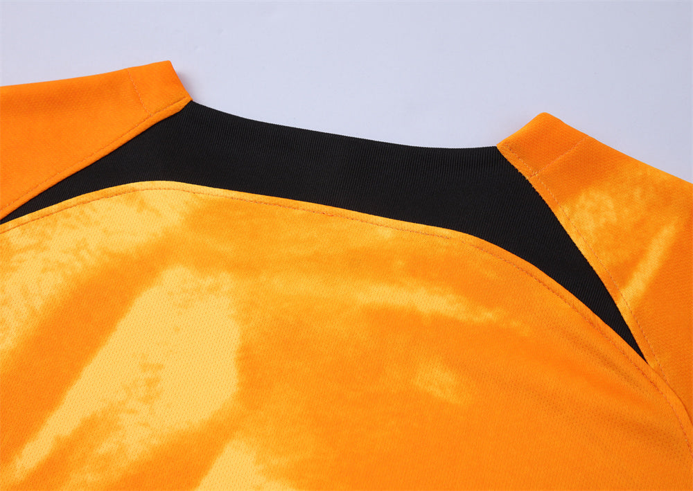 Custom 22-23 Netherlands home yellow Soccer blank unifroms print Any Name and Number instock Quick-drying uniforms S308