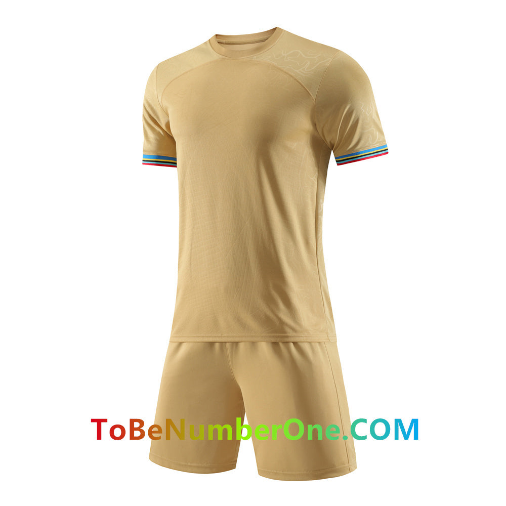 Customize 22/23 FC Club Blank Football jerseys & shorts Quick-drying Sport training brown uniforms