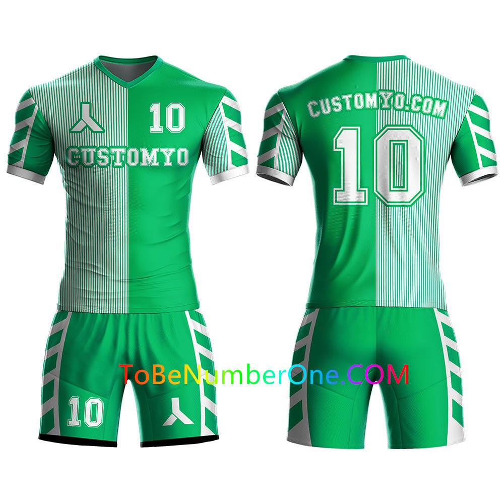 Custom Soccer Jersey & Shorts print your name,logo and number, Kids and men's size uniforms S68