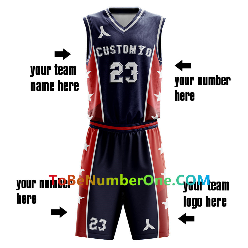 Customize High Quality basketball Team Uniforms for men youth kids team sport uniforms with your team name , logo, player and number. B044