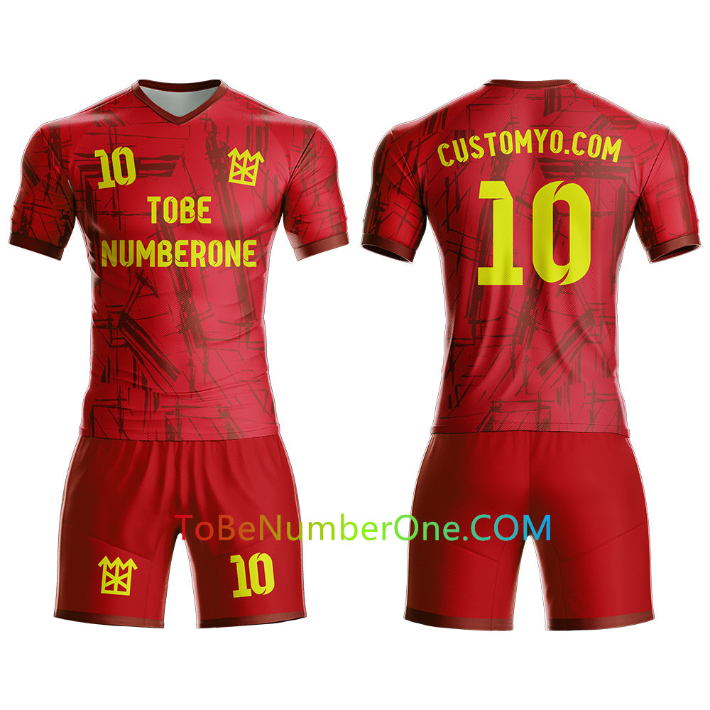 Custom Bi-color design Soccer Jersey & Shorts Club Team Personalized Soccer Jersey Kits for Adult Youth add Any Name and Number Custom Football Jersey S120