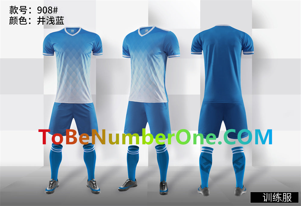 Customize instock High Quality Quick-drying uniforms print with team name , player and number. sport training jerseys&shorts 908#