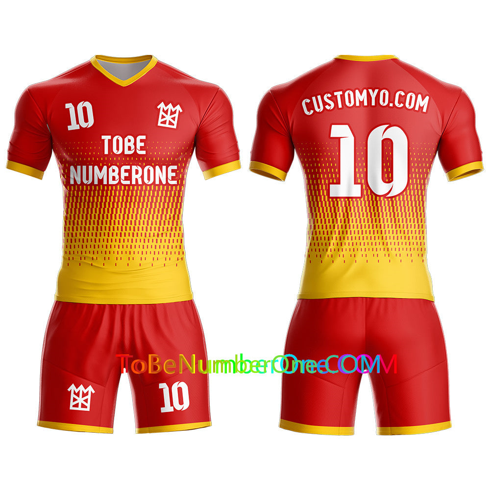 Custom Bi-color design Soccer Jersey & Shorts Club Team Personalized Soccer Jersey Kits for Adult Youth add Any Name and Number Custom Football Jersey S117
