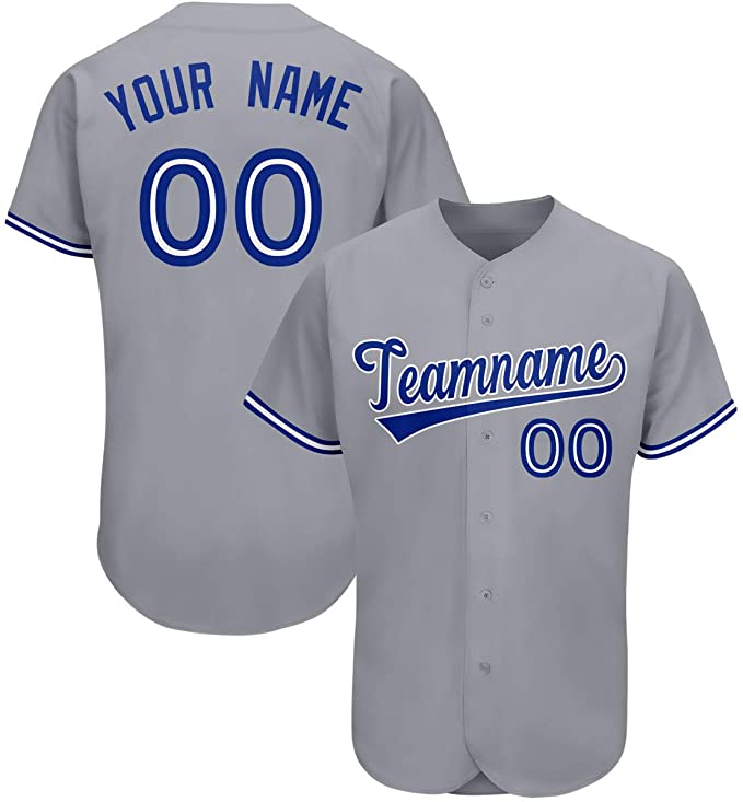 Custom Baseball Jersey Full Sublimated Team Name/Numbers Make Your Own Button-down Tee Shirts Comfortable Sportswear for Men/Kid grey jerseys