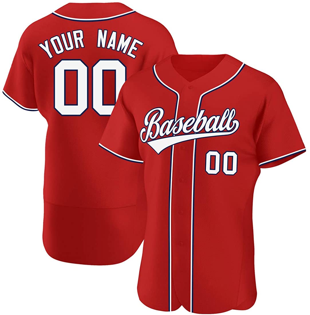 Custom Baseball Jersey Full Sublimated Team Name/Numbers Make Your Own Button-down Tee Shirts Comfortable Sportswear for Men/Kid red jerseys