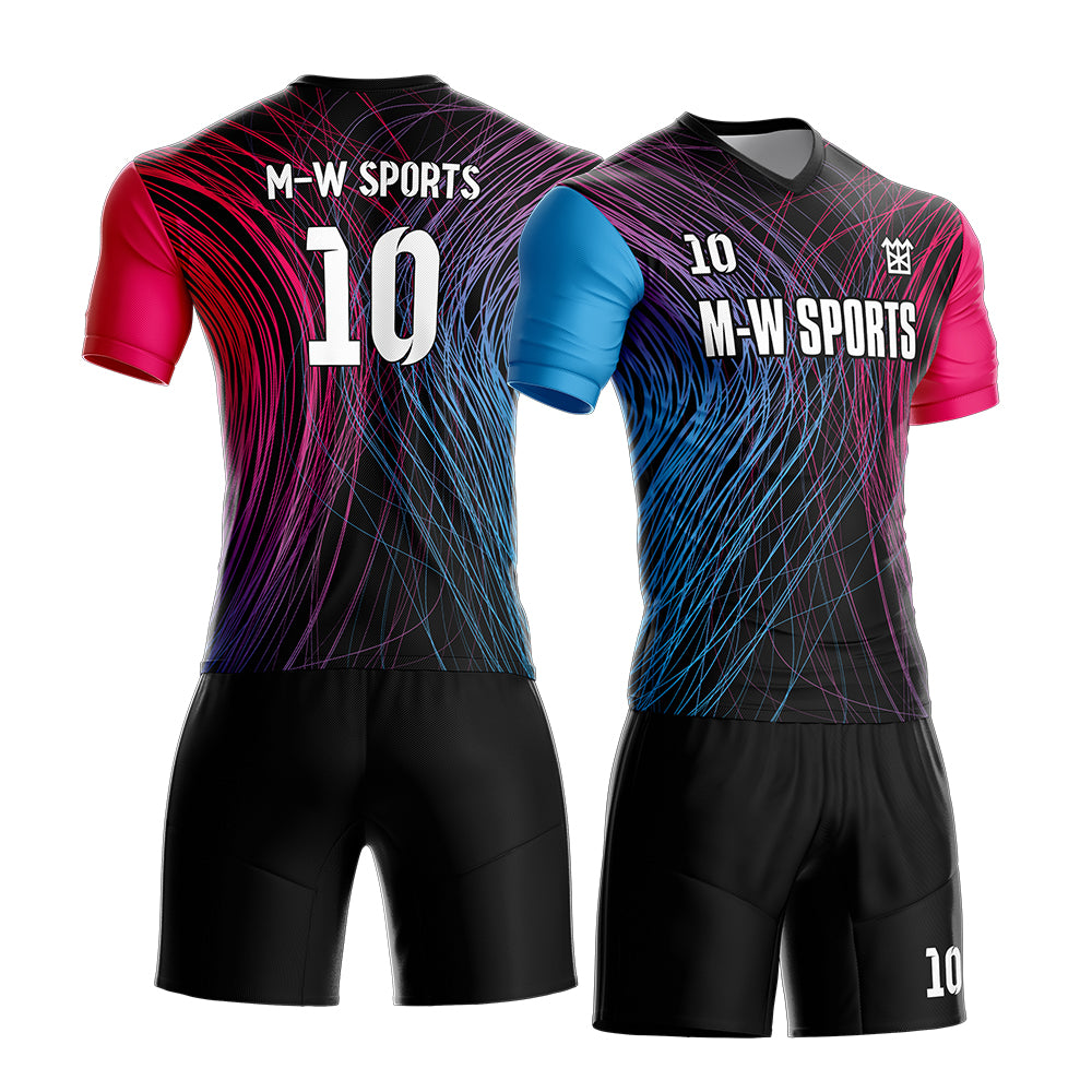 Custom Rainbow concept Soccer Jersey & Shorts print your name,logo and number, Kids and men's size uniforms S63