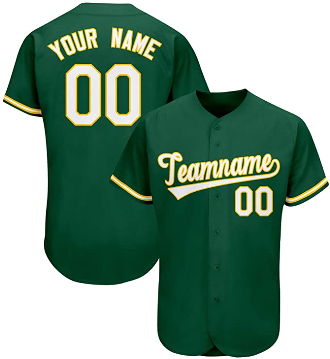 Custom Baseball Jersey Full Sublimated Team Name/Numbers Make Your Own Button-down Tee Shirts Comfortable Sportswear for Men/Kid green jerseys
