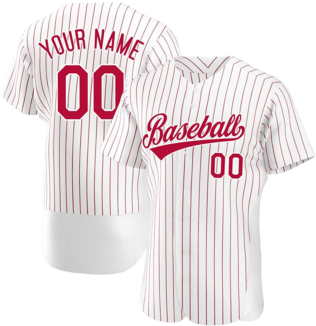 Custom Baseball Jersey Full Sublimated Team Name/Numbers Make Your Own Button-down Tee Shirts Comfortable Sportswear for Men/Kid white-red jerseys