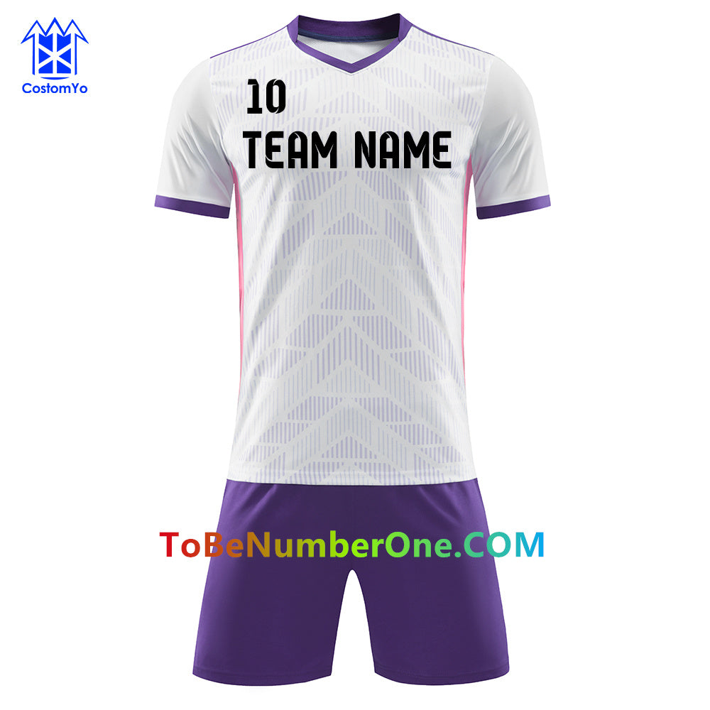 Customize sports uniforms print Any Name and Number instock uniforms S131 purple with pink jerseys