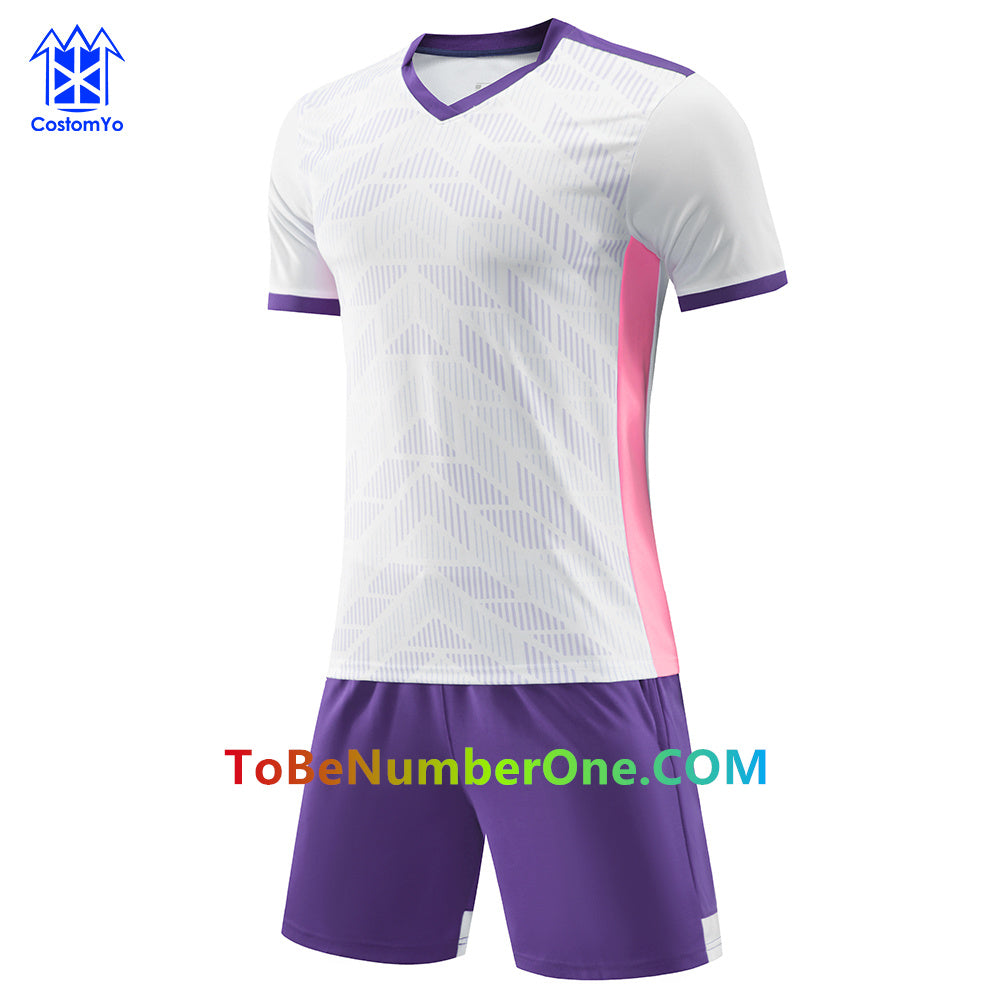 Customize sports uniforms print Any Name and Number instock uniforms S131 purple with pink jerseys