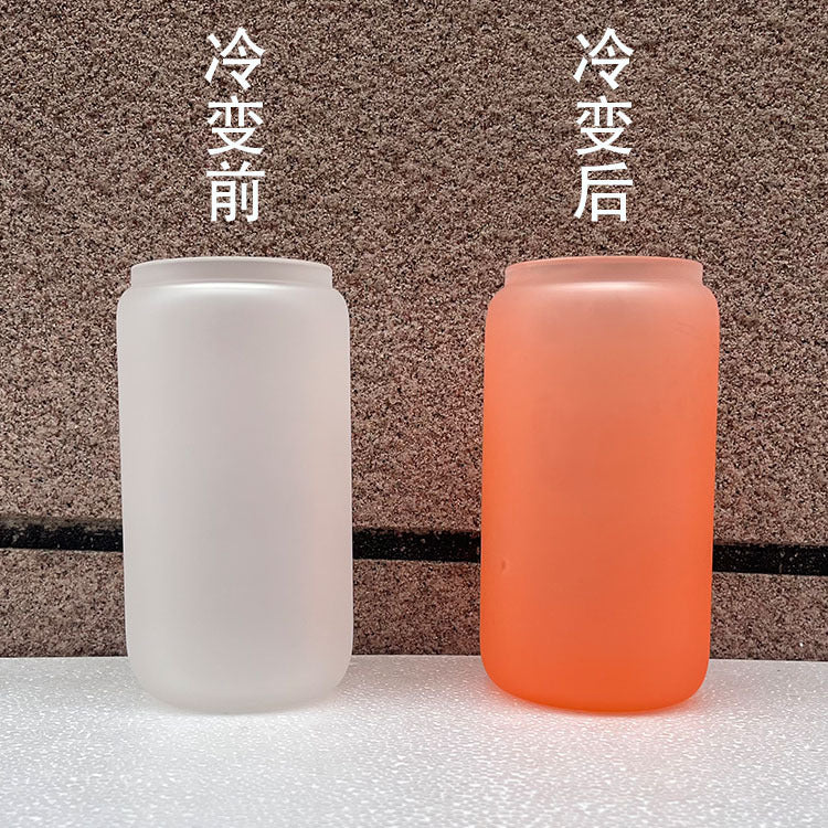 Dye sublimation glass cup 12/16/20OZ gradient matte Single layer sublimation cola cup sublimation