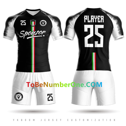 22/23 Design Team Football Jerseys&shorts Custom Soccer Uniforms add with name,number,logo. black/white jerseys