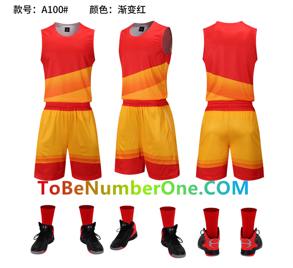 Customize instock High Quality Quick-drying basketball uniforms print with team name , player and number.  jerseys&shorts with pocket A100#