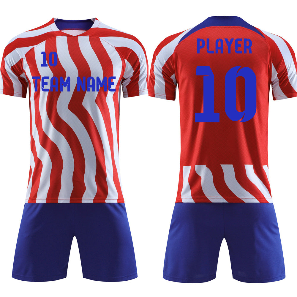 Customize 22/23 FC Club Football jerseys & shorts print Any Name and Number, red/blue Quick-drying Sport training jerseys