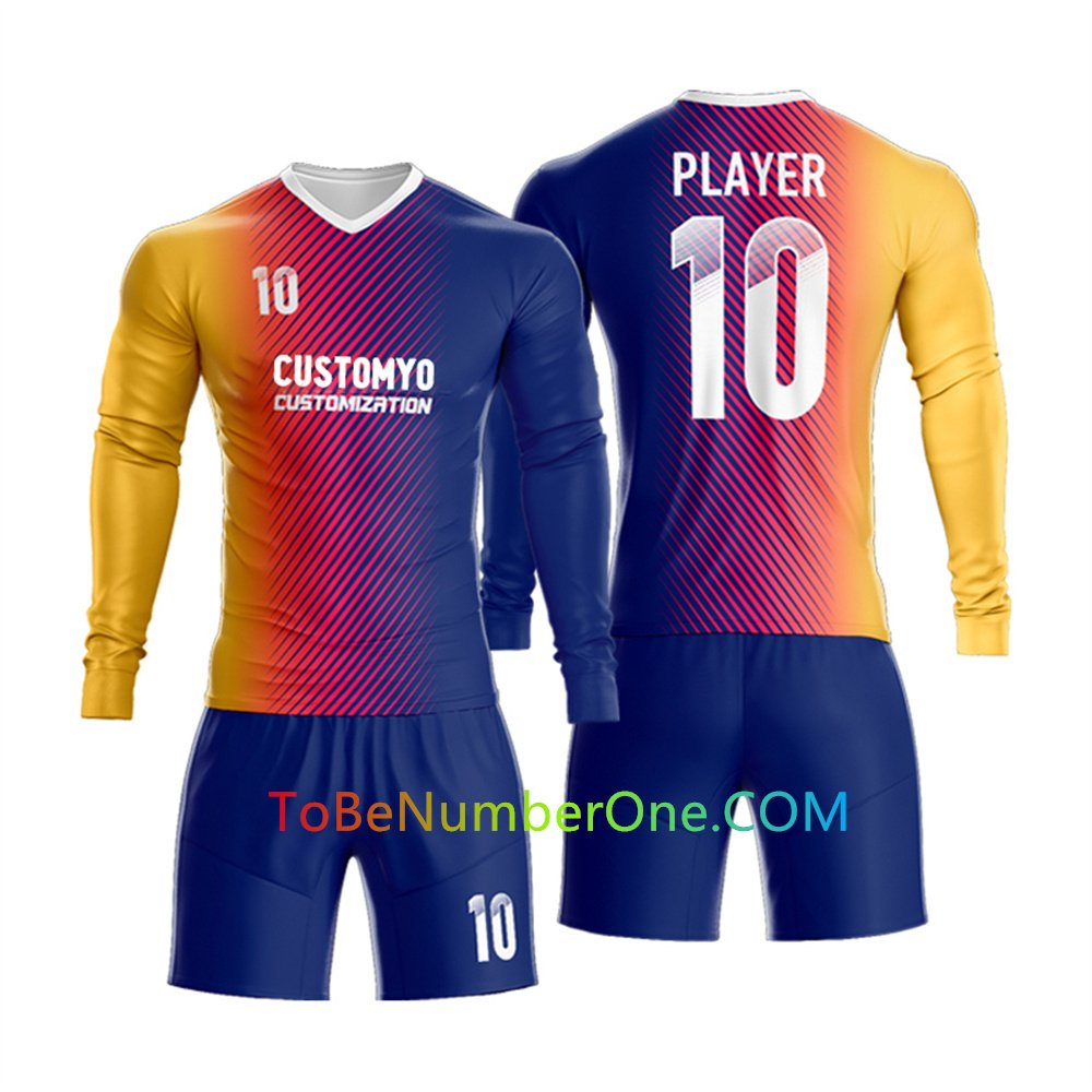 11 A- Custom Long & Short Sleeve soccer Jerseys for teams Create your own uniform with Team Names, Numbers - Image 1